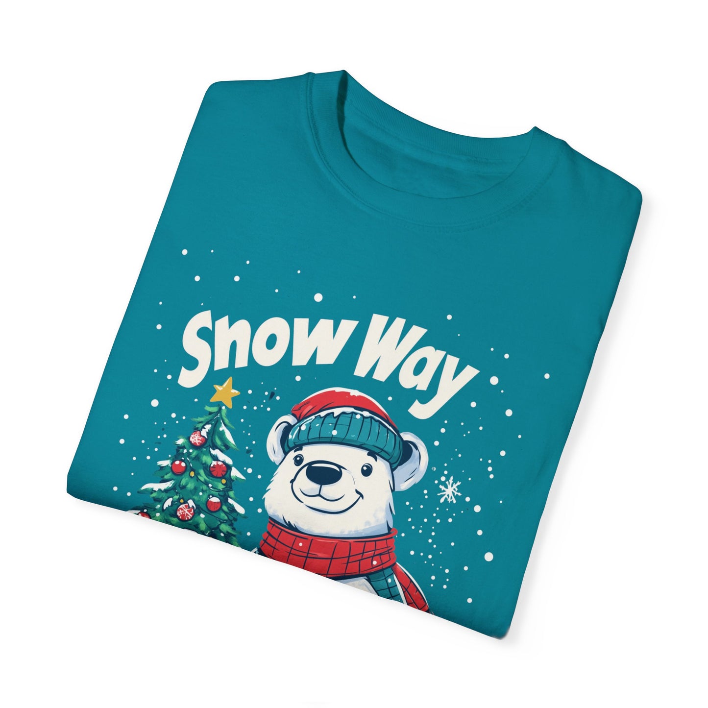 Christmas Polar Bear Unisex Garment-Dyed T-Shirt - "Snow Way I'm Missing Christmas!"